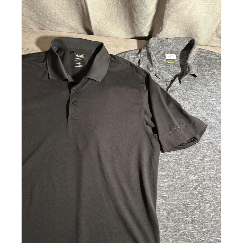 Mens Golf Polo Shirt Bundle Adidas‎ Climalite Greg Norman Play Dry XL Black Grey